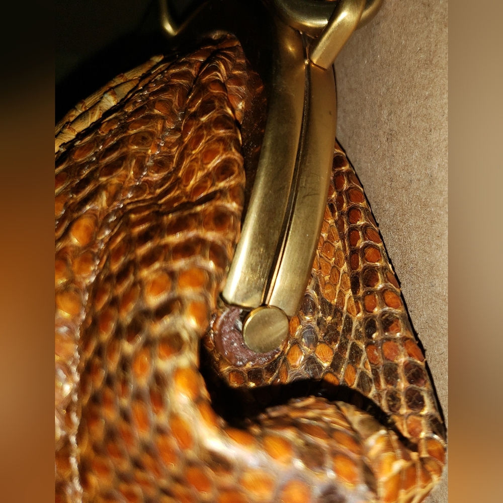 Super Rare Flawless. Donna Karan burnt orange python snakeskin mini bag - Picture 5 of 16